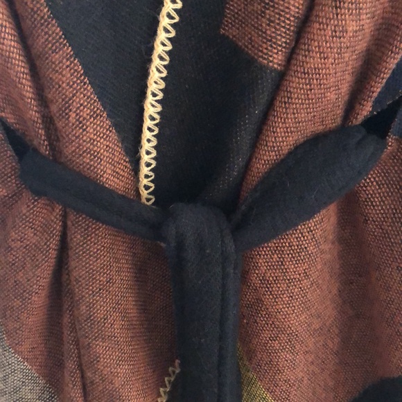 World Market multicolored belted shawl wrap poncho - Picture 7 of 12